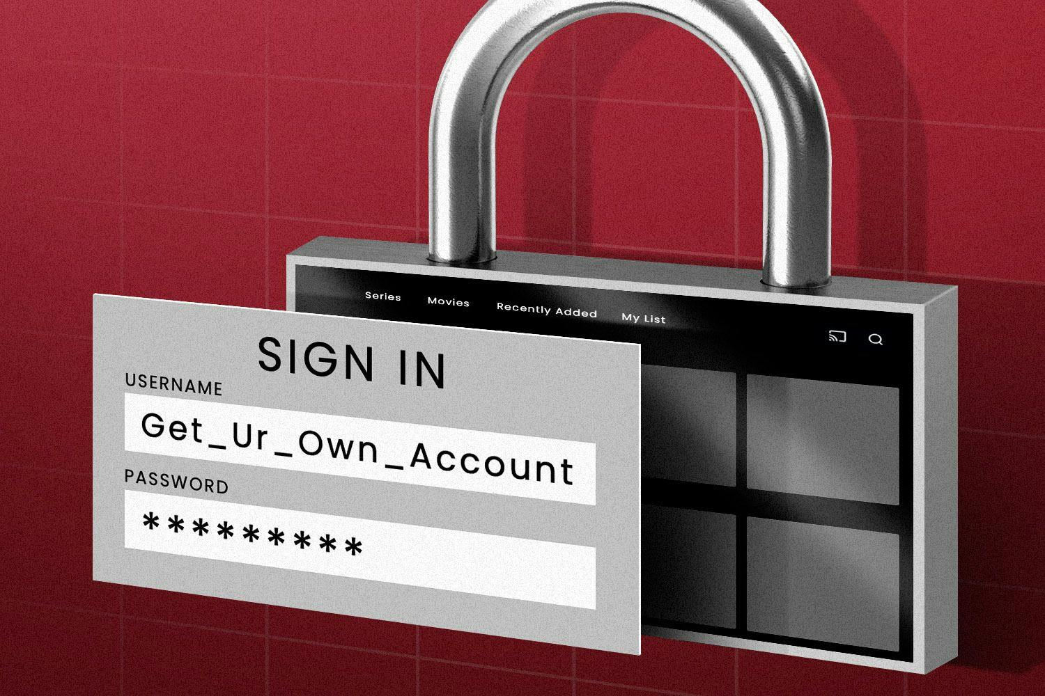 a login screen where the username is "Get_Ur_Own_Account"